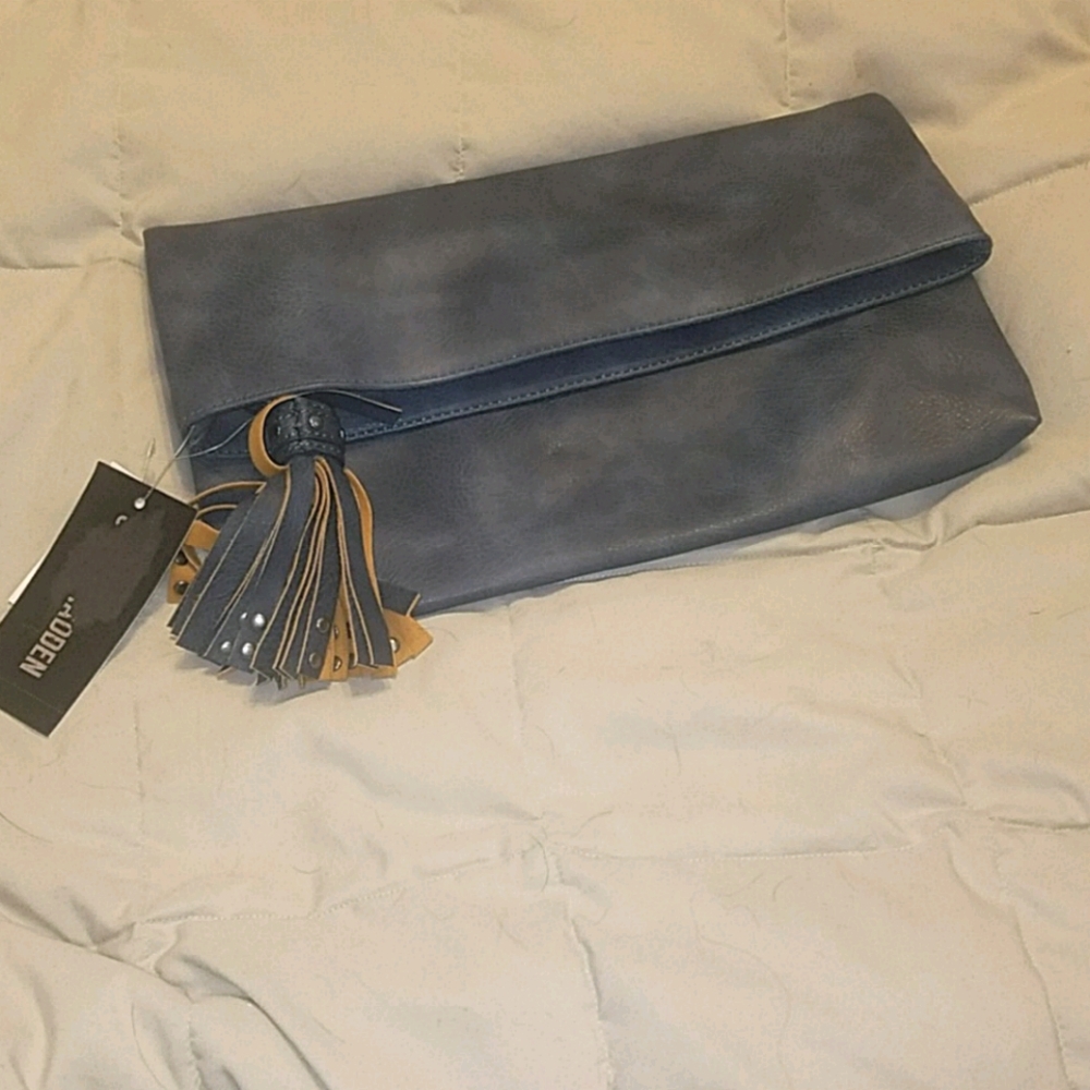 Steve Madden Catina Clutch- Navy Blue Large NWT